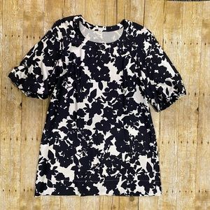 Black and white print silk Banana Republic dress